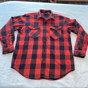 Dakota M. Fine and Son’s Red/Black Plaid Button Down Shirt Size Large Tall